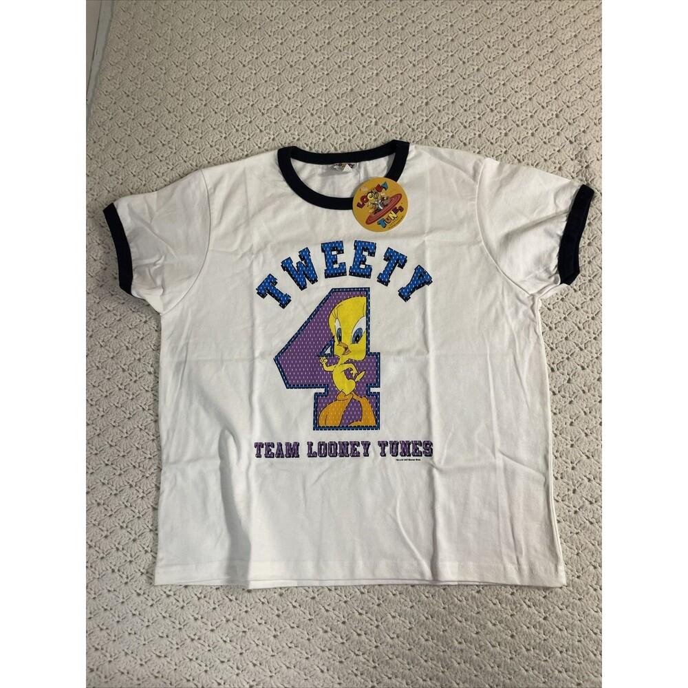 Vintage 1997 Looney Tunes Tweety Bird Warner Bros White T-Shirt Tee XL NEW